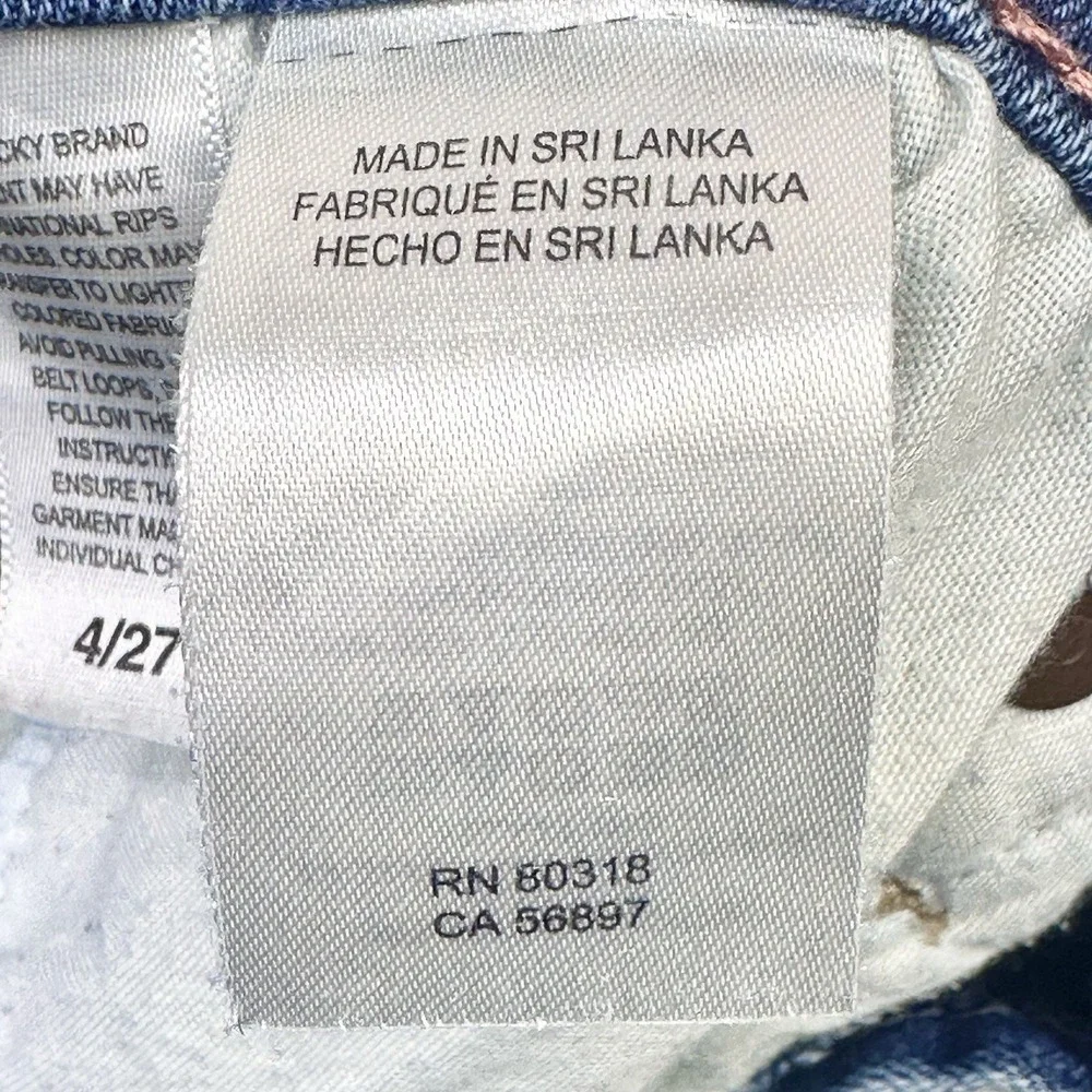 Lucky Brand Jeans Womens 4/27 Blue Fade Distressed Skinny‎ Stretch Ankle 25.5